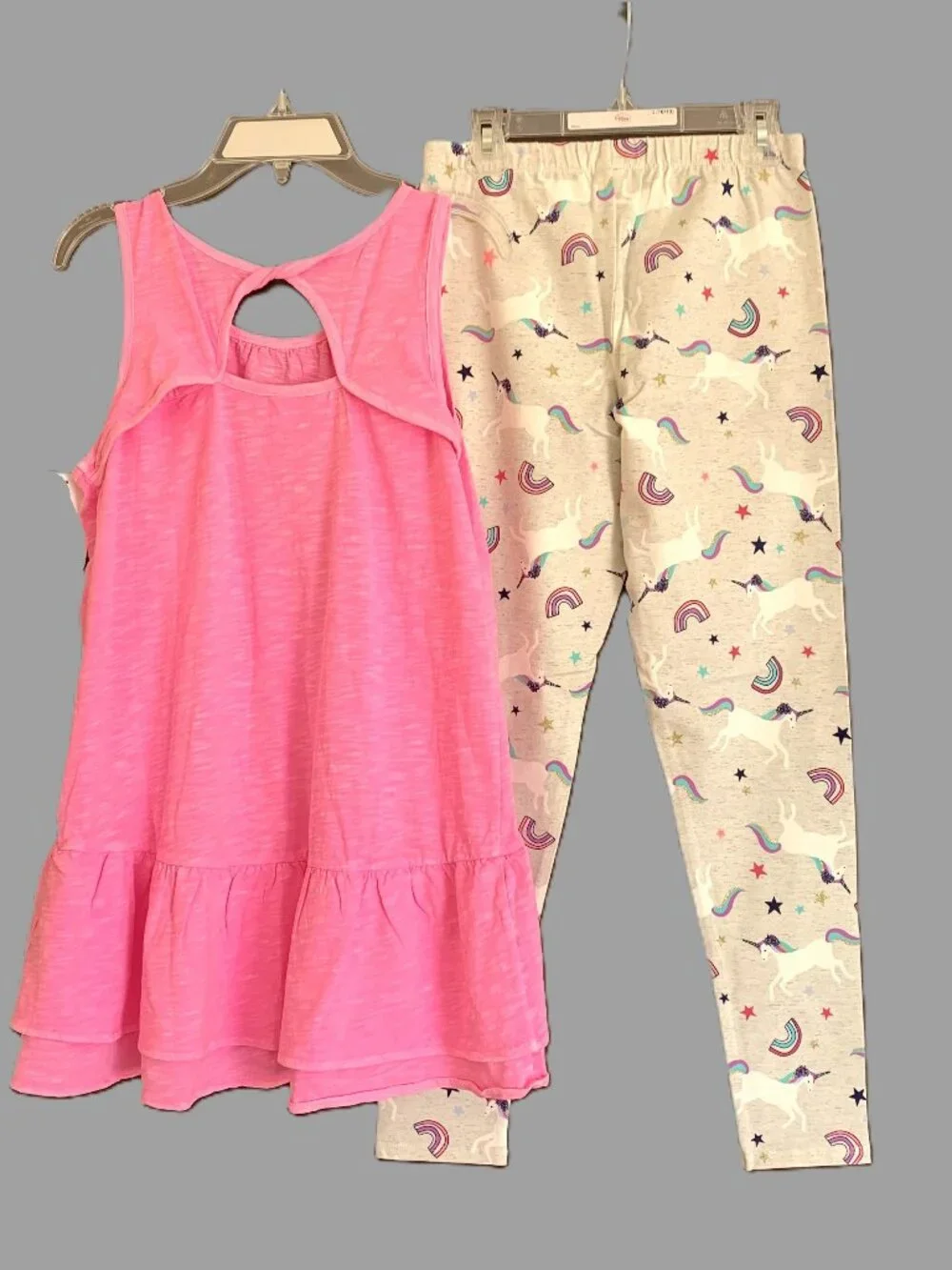 Brand New Oshkosh Girls Set Unicorn Pink Sleeveless Top Full Leggings Size 14